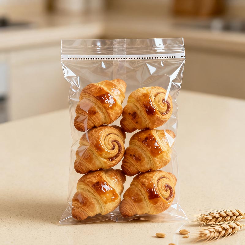 Saco plástico transparente para comida de pão