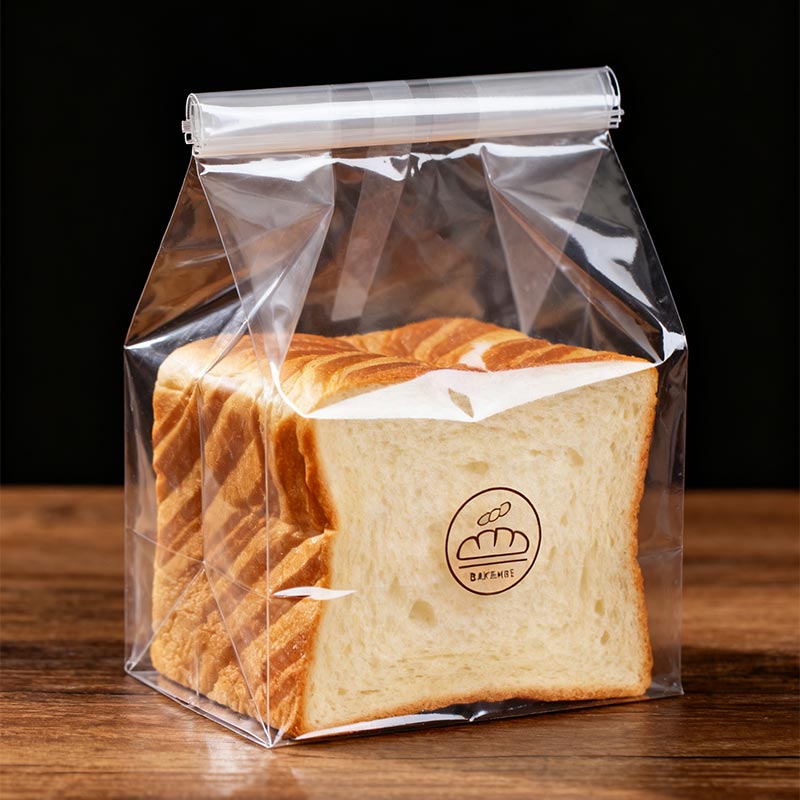 Saco plástico transparente para alimentos para embalagens de padaria